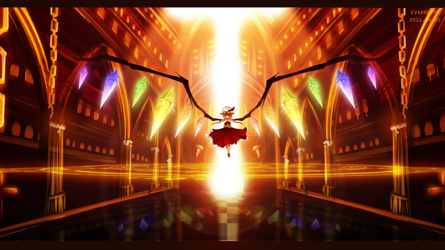 dress eva200499 flandre_scarlet touhou wallpaper wings