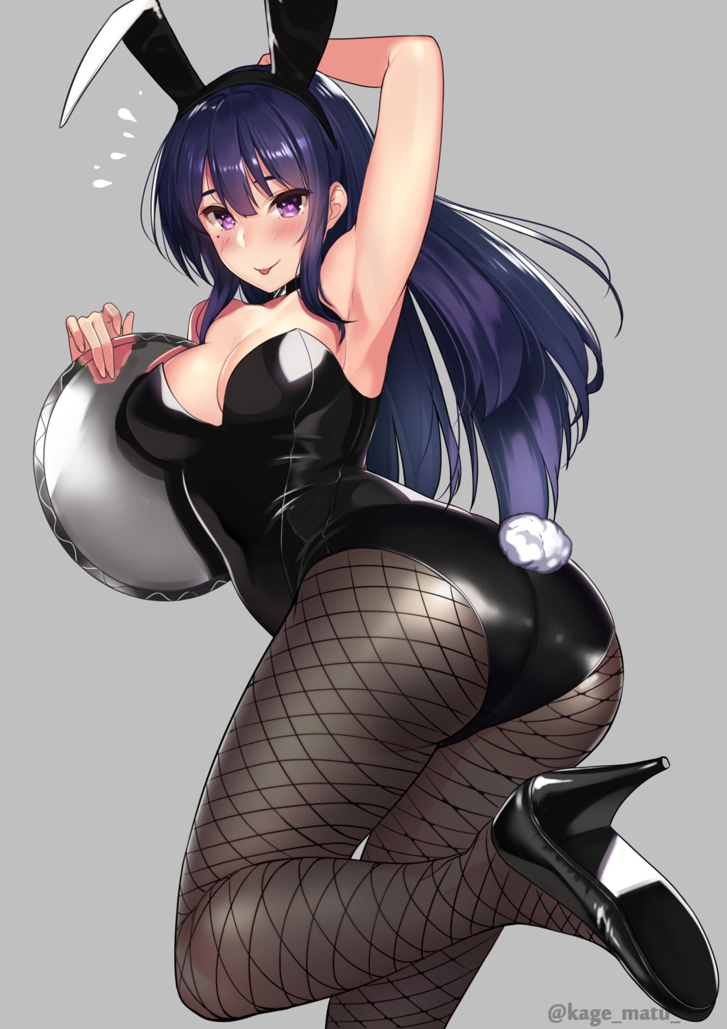 animal_ears ass bunny_ears bunny_girl fishnets heels kagematsuri no_bra pantyhose tail