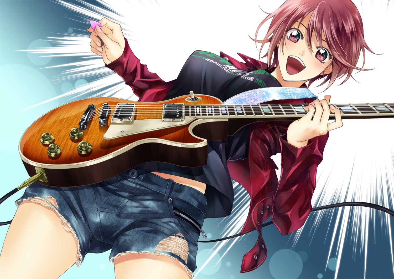 aoi_fuuka fuuka guitar seo_kouji torn_clothes