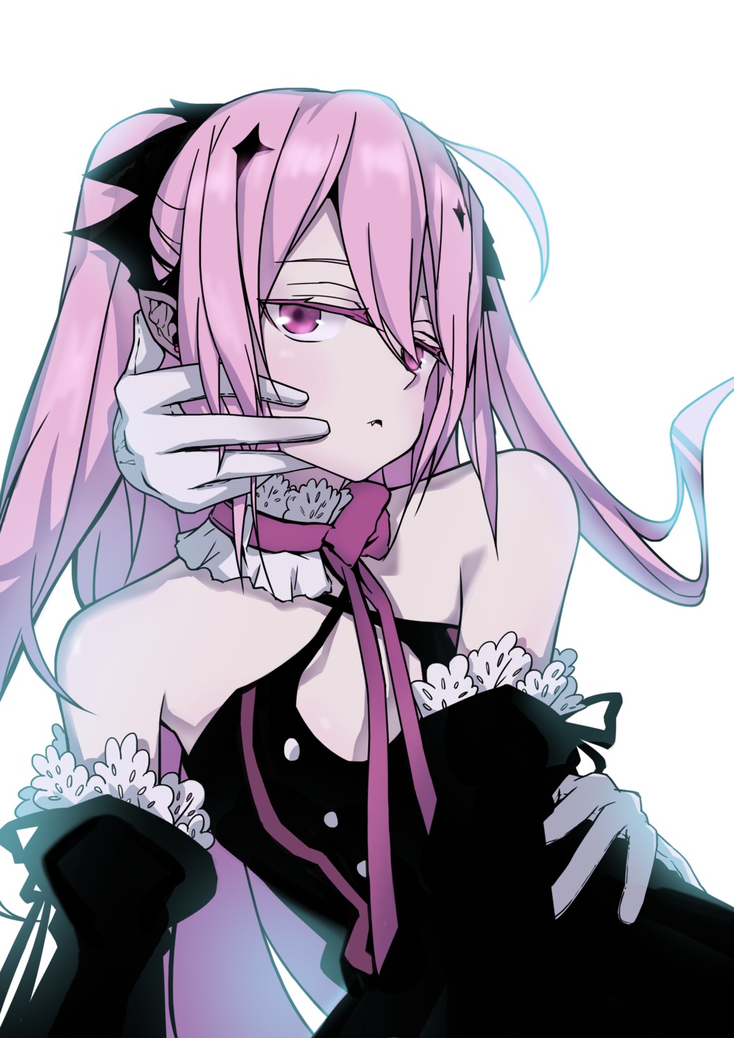 cleavage dress krul_tepes owari_no_seraph pointy_ears xiangjiao_jiao_na_na_ba