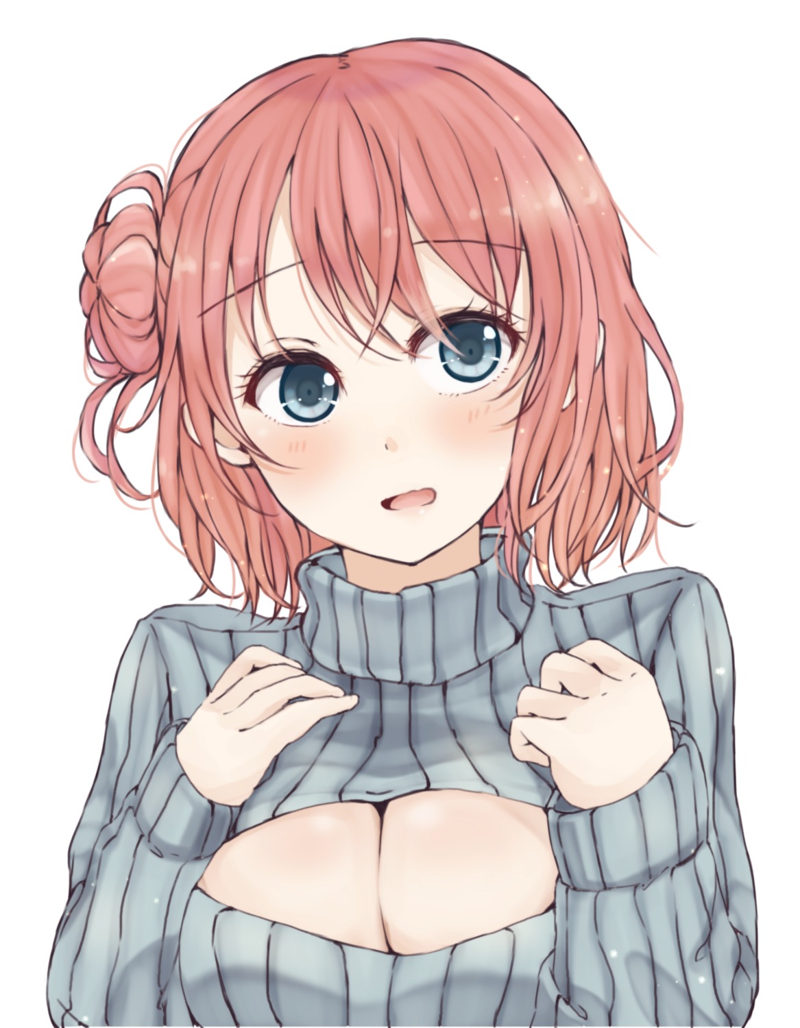 cleavage kura_(harapeco1029) sweater yahari_ore_no_seishun_lovecome_wa_machigatteiru. yuigahama_yui