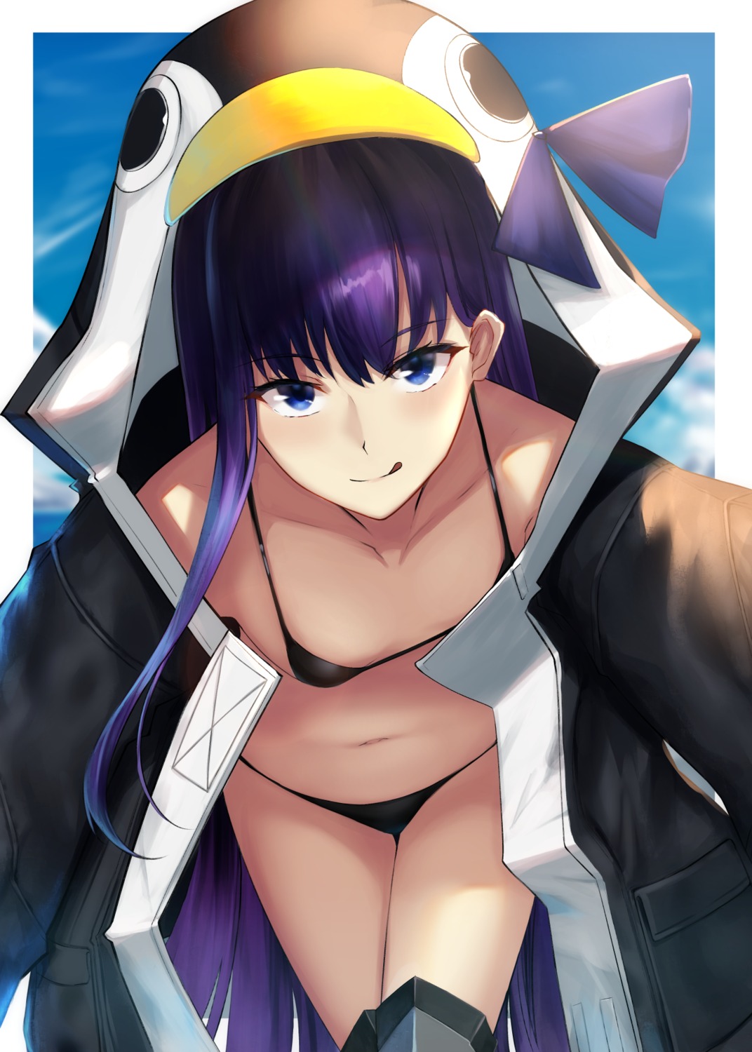 bikini fate/grand_order meltryllis open_shirt penguin swimsuits yamikyon