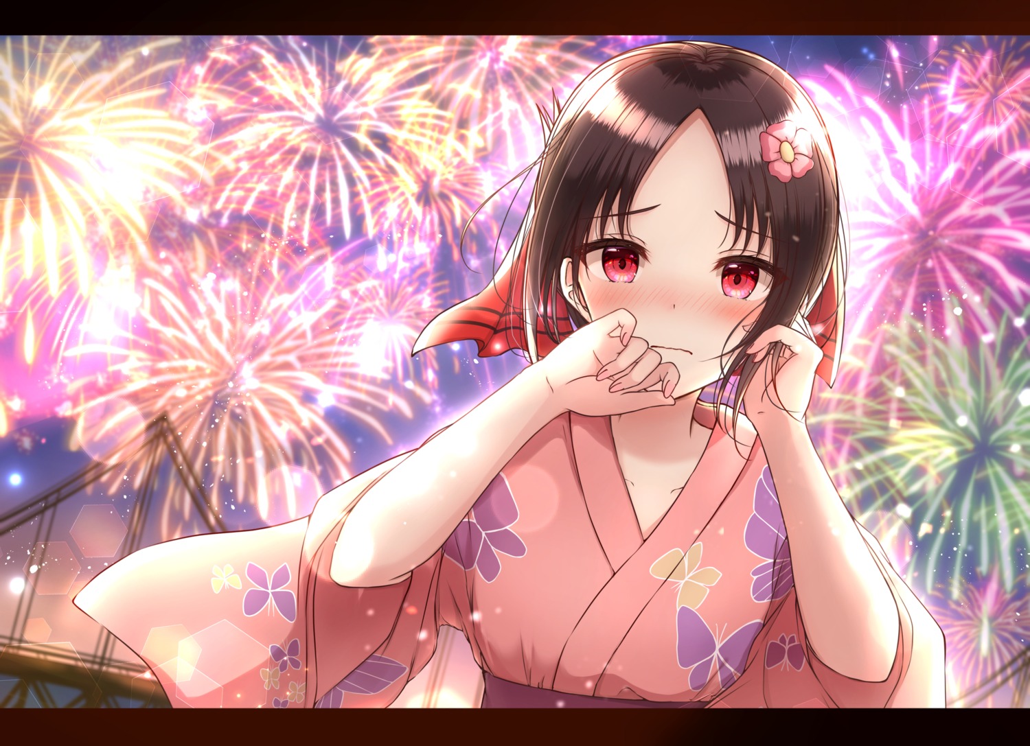 kaguya-sama_wa_kokurasetai_~tensai-tachi_no_renai_zunousen~ shinomiya_kaguya wallpaper yukata yukiunag1