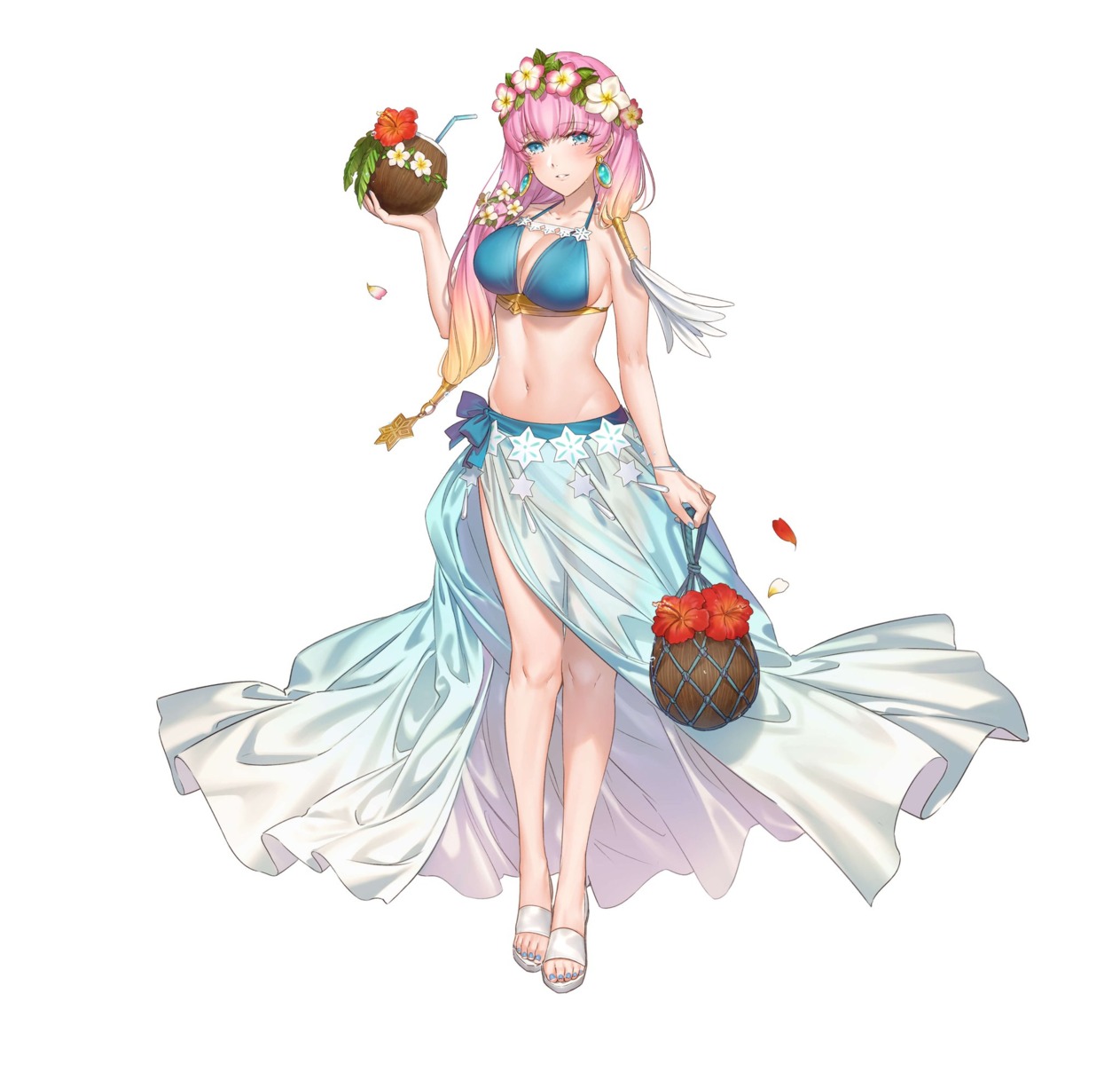 bikini cleavage fire_emblem fire_emblem_heroes gunnthra_(fire_emblem) kippu nintendo see_through swimsuits