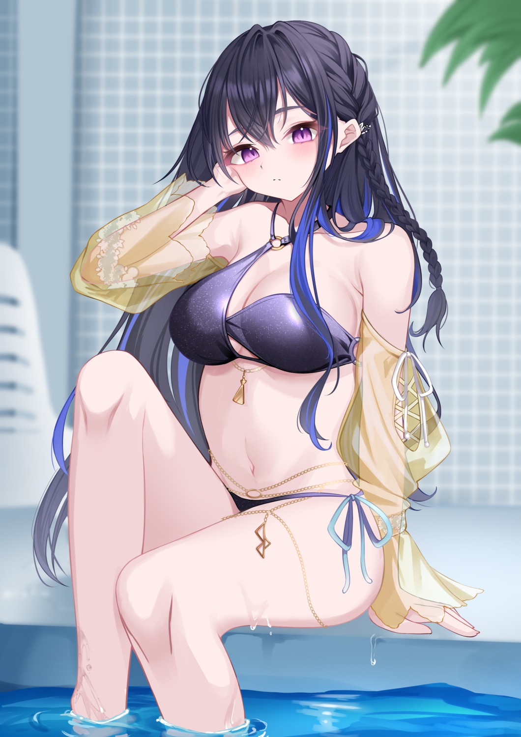 bikini ichinose_uruha lupinus_virtual_games sakura_lily_(shiro) see_through swimsuits vspo! wet