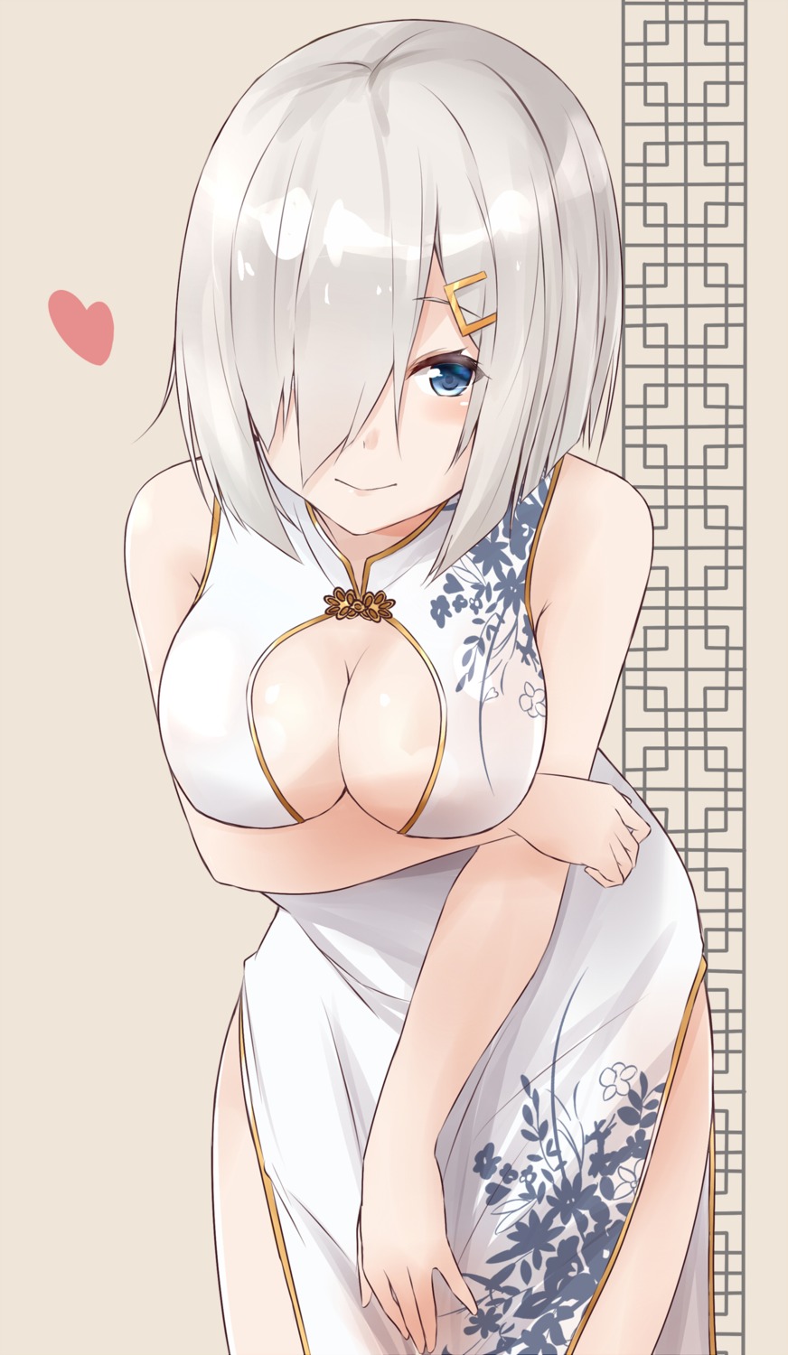 breast_hold chinadress cleavage hamakaze_(kancolle) kantai_collection saku_(kudrove)