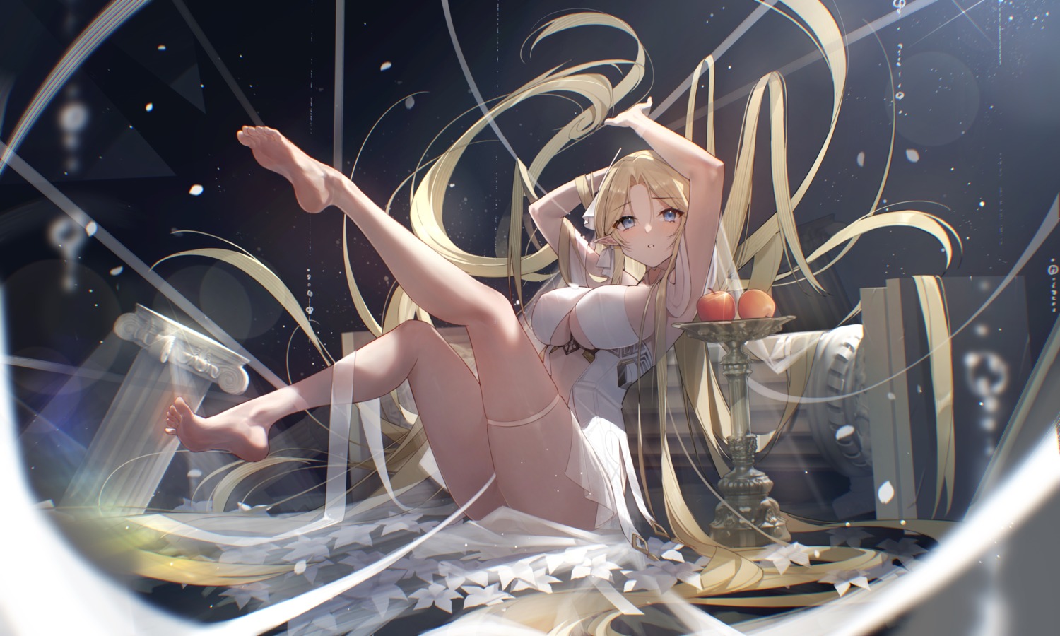 azur_lane brest_(azur_lane) dress feet garter no_bra see_through yolanda