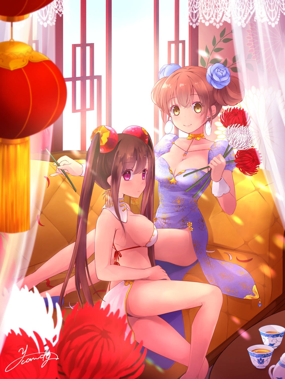 ahira_yuzu bra chinadress no_bra pantsu thong