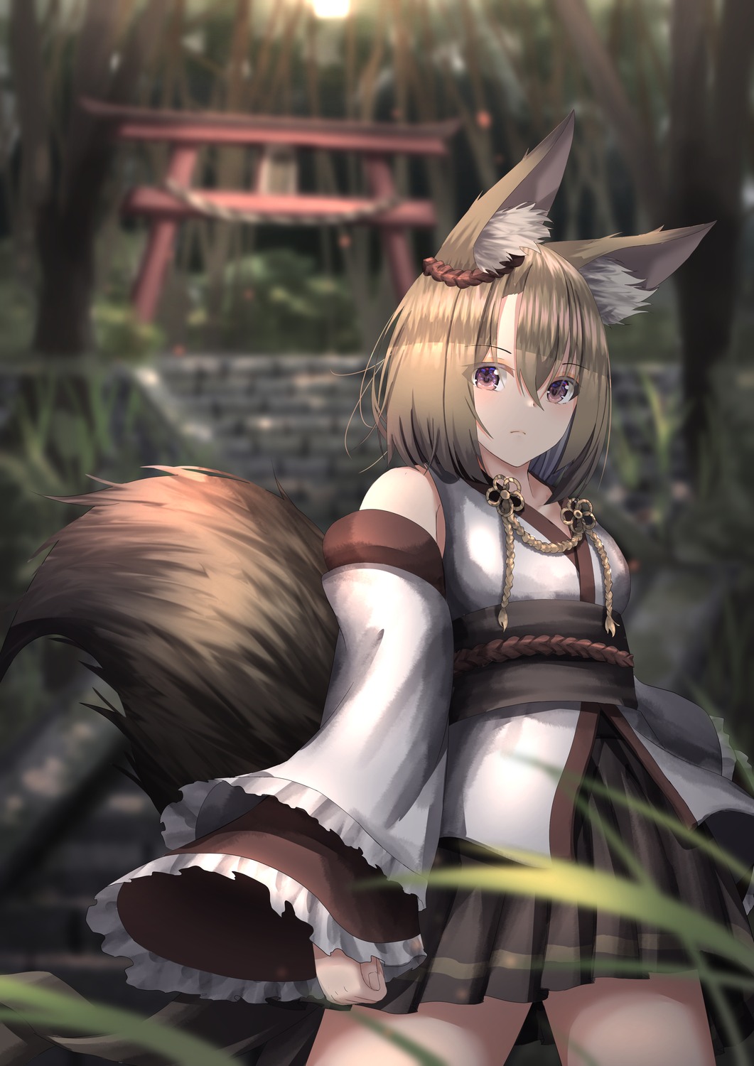 animal_ears armr_95 japanese_clothes kitsune tail