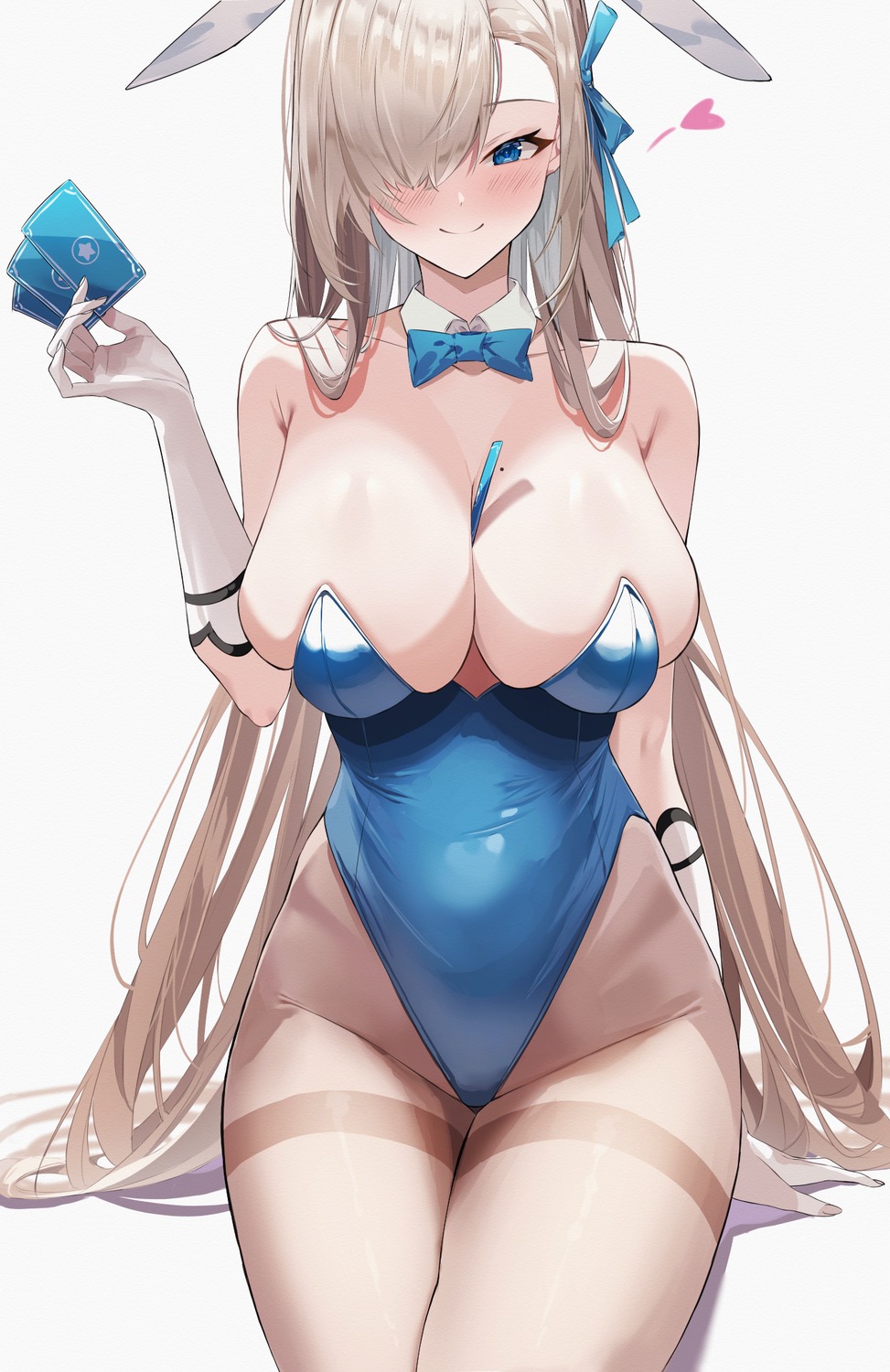 animal_ears blue_archive bunny_ears bunny_girl conconcon1031 ichinose_asuna no_bra pantyhose