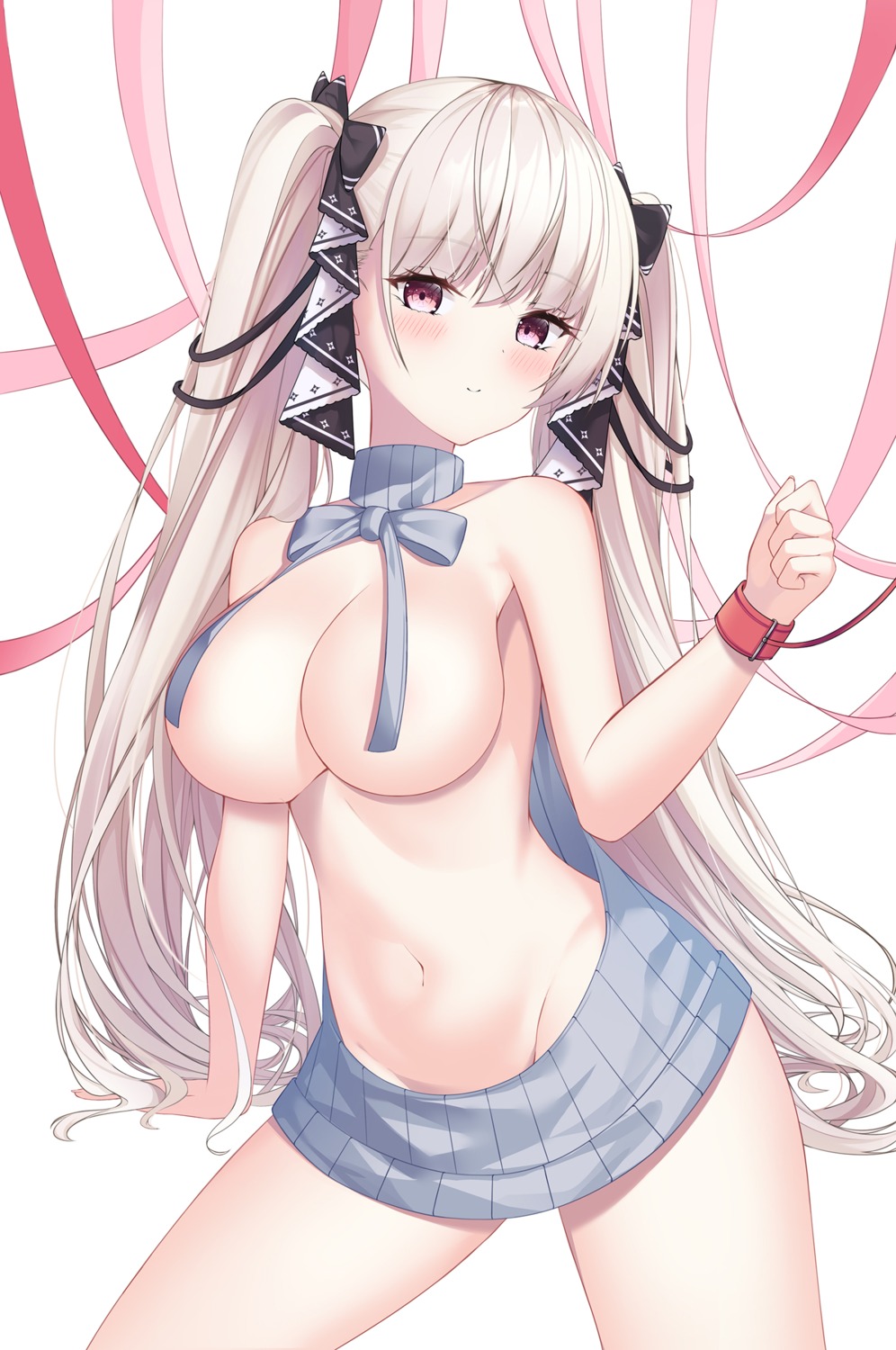 azur_lane breasts formidable_(azur_lane) lin_(user_uzmw2535) no_bra nopan sweater