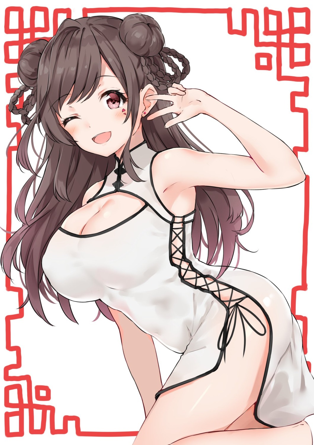 chinadress cleavage minikon the_idolm@ster the_idolm@ster_shiny_colors tsukioka_kogane