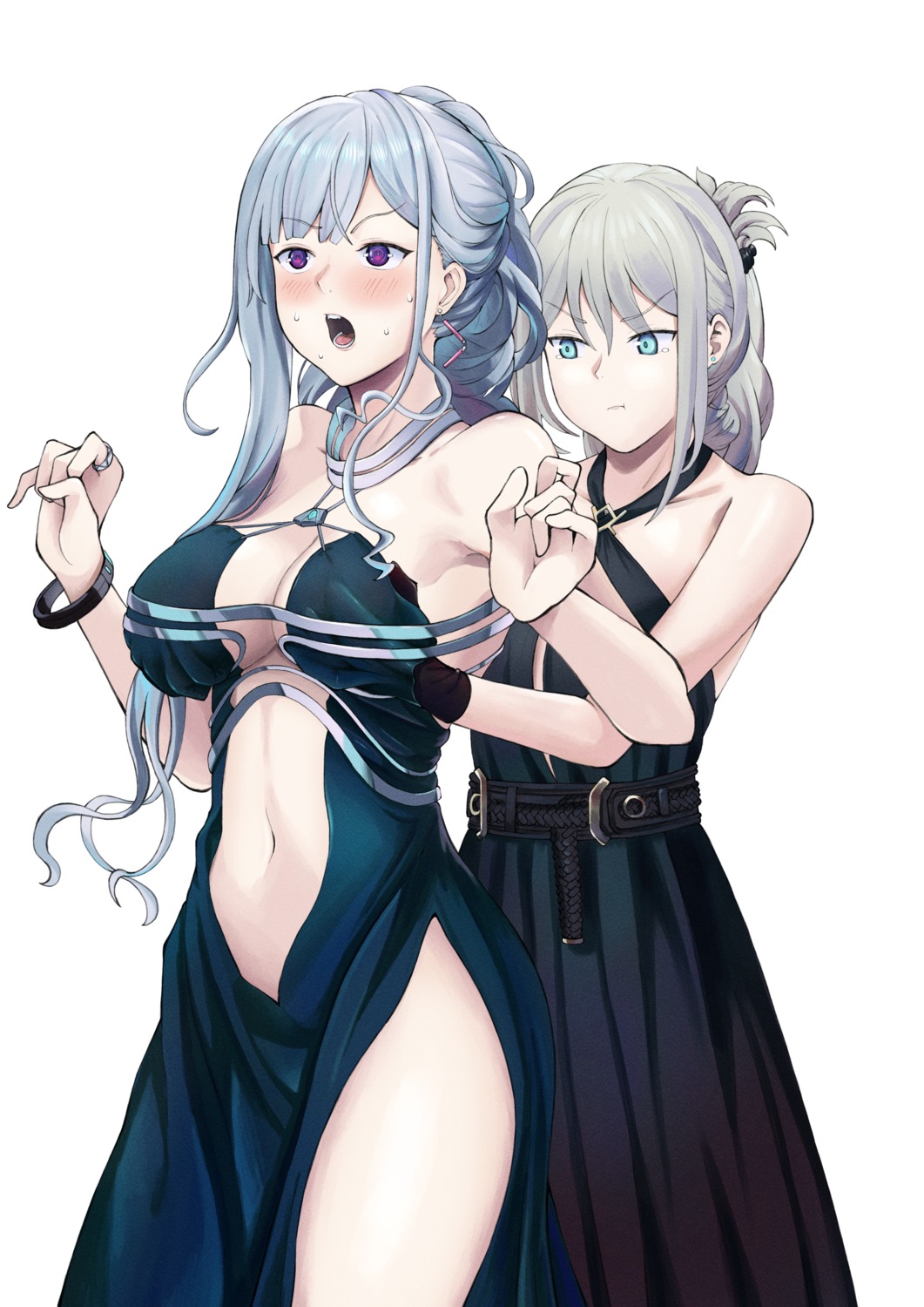 ak-12_(girls_frontline) an-94_(girls_frontline) breast_grab dress girls_frontline no_bra user_dnna3352 yuri