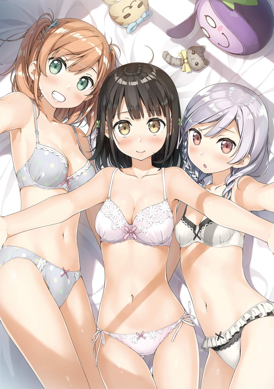 amatsuki_mashiro bra cleavage hanasaka_yui jpeg_artifacts kantoku nanahashi_minori one_room pantsu string_panties