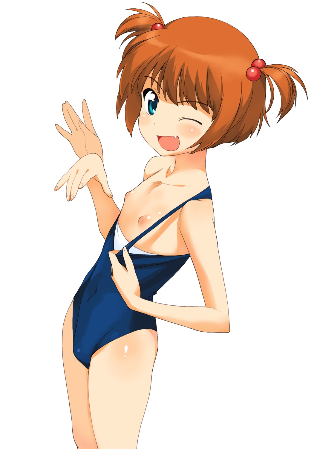 a1 breasts initial-g kataoka_yuuki loli nipples saki swimsuits