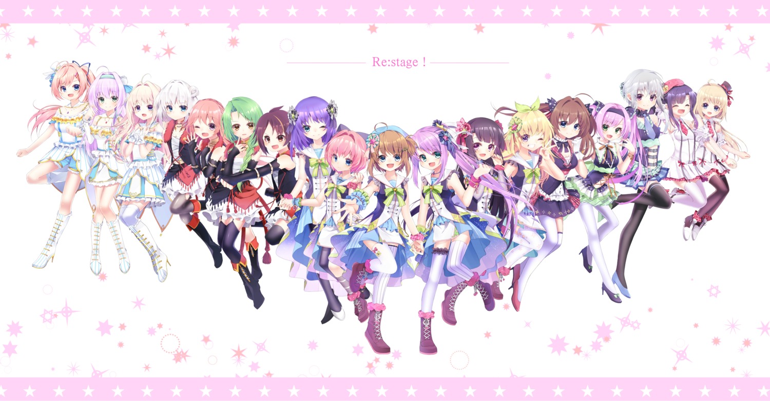 bandou_mikuru haeno_akari hasegawa_mii heels hiiragi_kae himura_nagisa hokaze_kanade honjou_kasumi ichijou_ruka ichikishima_mizuha ikishima_mizuha itsumura_haruka itsumura_yukari misaki_sango nishidate_haku pantyhose pon_6pon re:stage!_project shikimiya_aone shikimiya_mana shiratori_amaha shirokita_kuroha stockings thighhighs tsukisaka_sayu