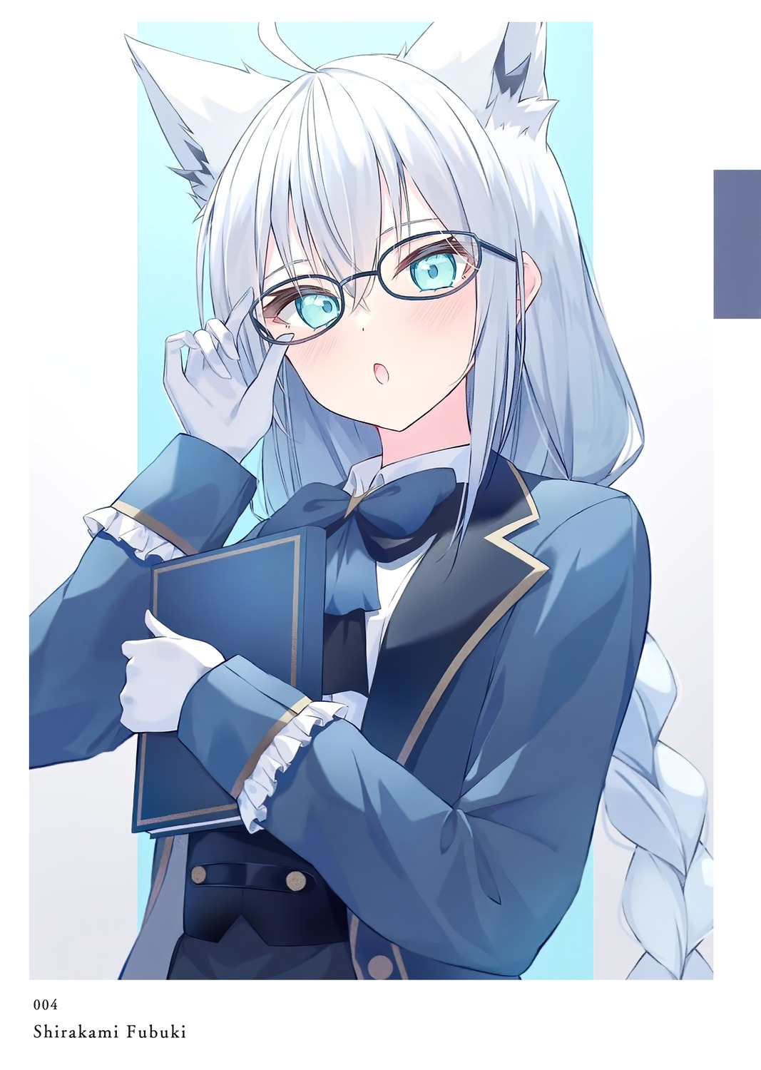 animal_ears hololive hololive_gamers kitsune megane shirakami_fubuki taracomax