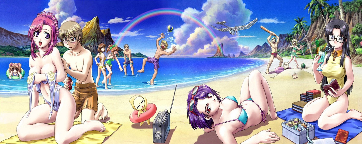 bikini cleavage crossover drake_anderson feet herikawa_koishi joseph_carpenter kazami_mizuho kusanagi_kei magumo_hyosuke marie_(onegai_teacher) megane misumi_kaede morino_ichigo nancy_makuhari onegai_teacher read_or_die school_swimsuit shidou_matagu swimsuits undressing uon_taraku wendy_earhart yomiko_readman