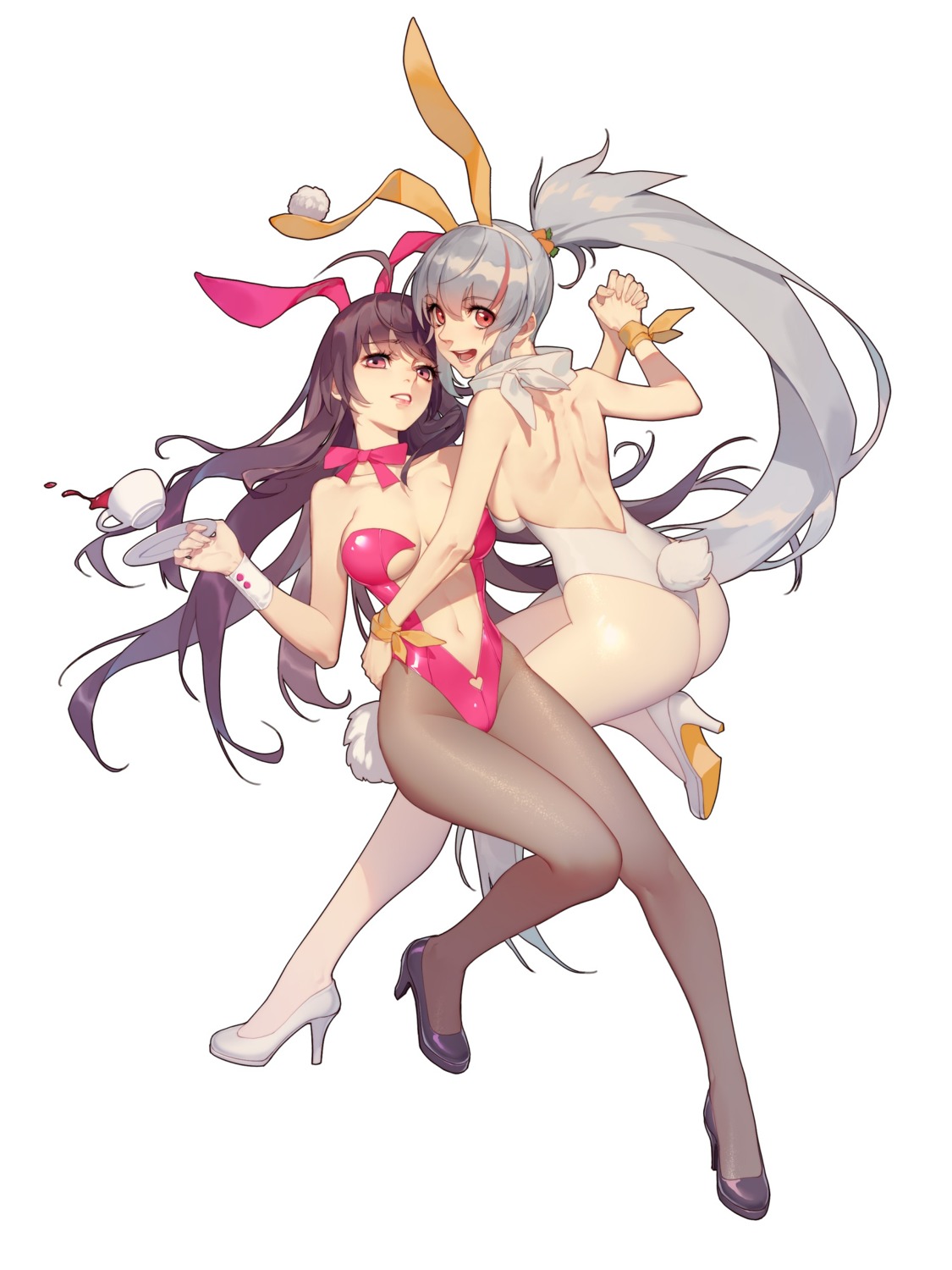 animal_ears ass bunny_ears bunny_girl heels no_bra pantyhose tail thank_star