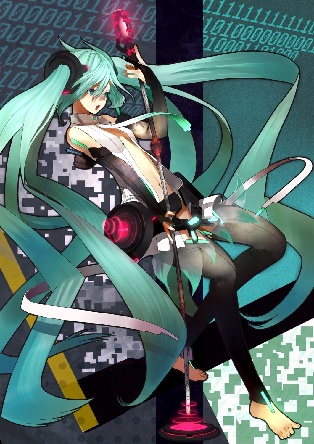 hatsune_miku miku_append shirabi vocaloid vocaloid_append