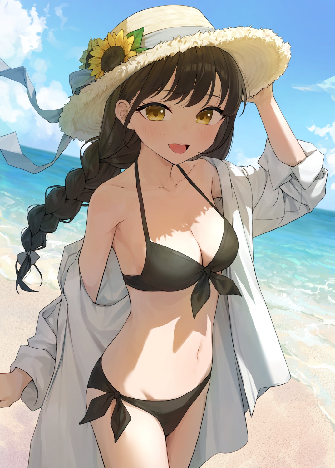 bikini open_shirt swimsuits takenoko_no_you