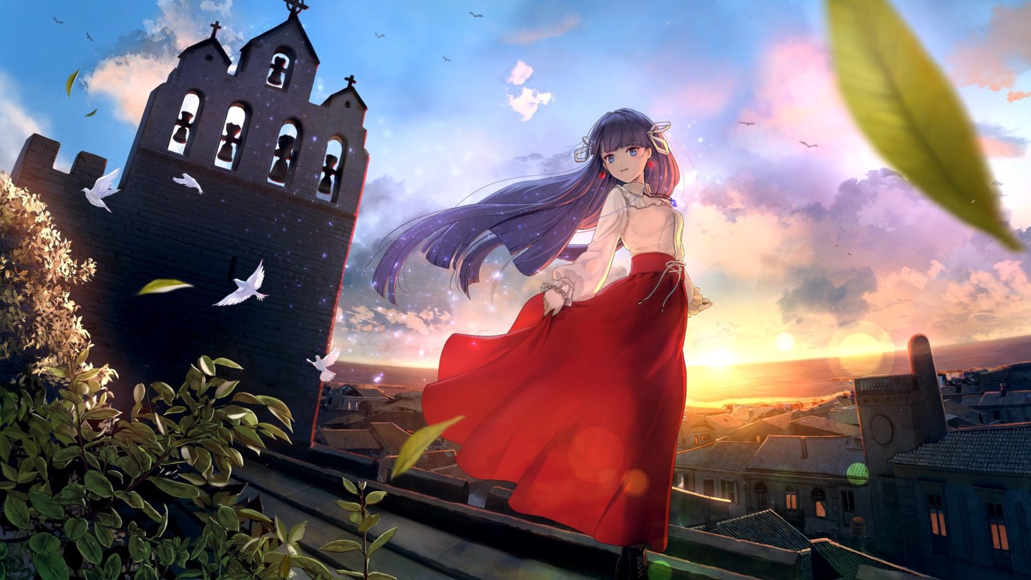 aomaru_(shta-chu-jisuiai) fate/grand_order landscape saint_martha see_through skirt_lift wallpaper