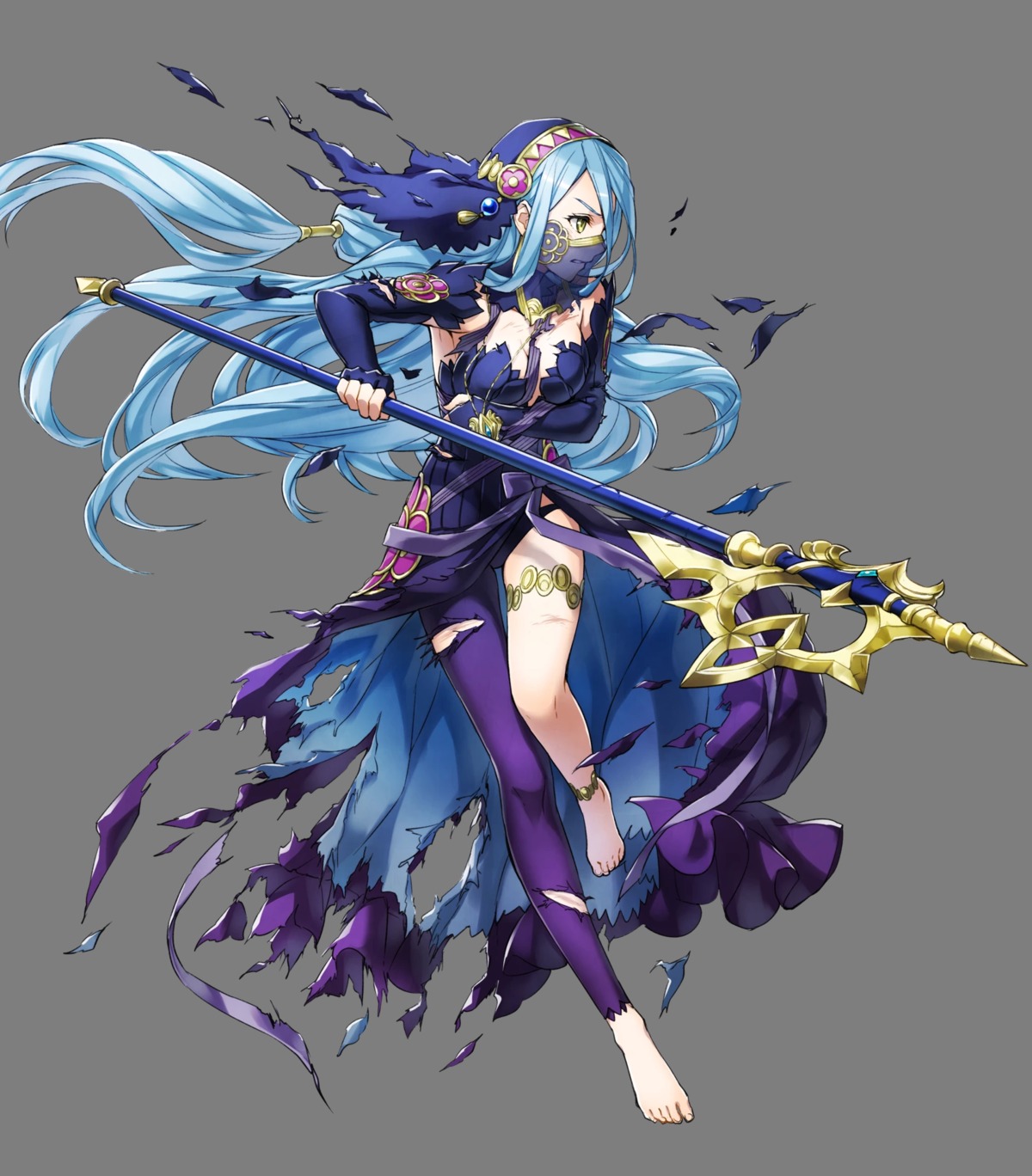 aqua_(fire_emblem) cleavage dress fire_emblem fire_emblem_heroes fire_emblem_if garter kaya8 nintendo pantsu see_through torn_clothes transparent_png weapon