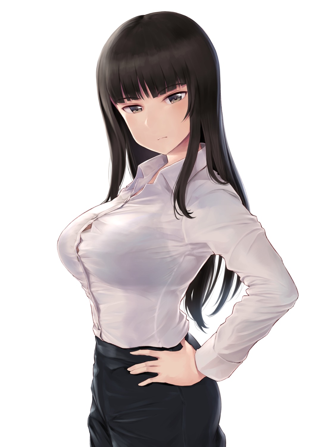 bra dress_shirt girls_und_panzer nishizumi_shiho see_through wa_(genryusui)