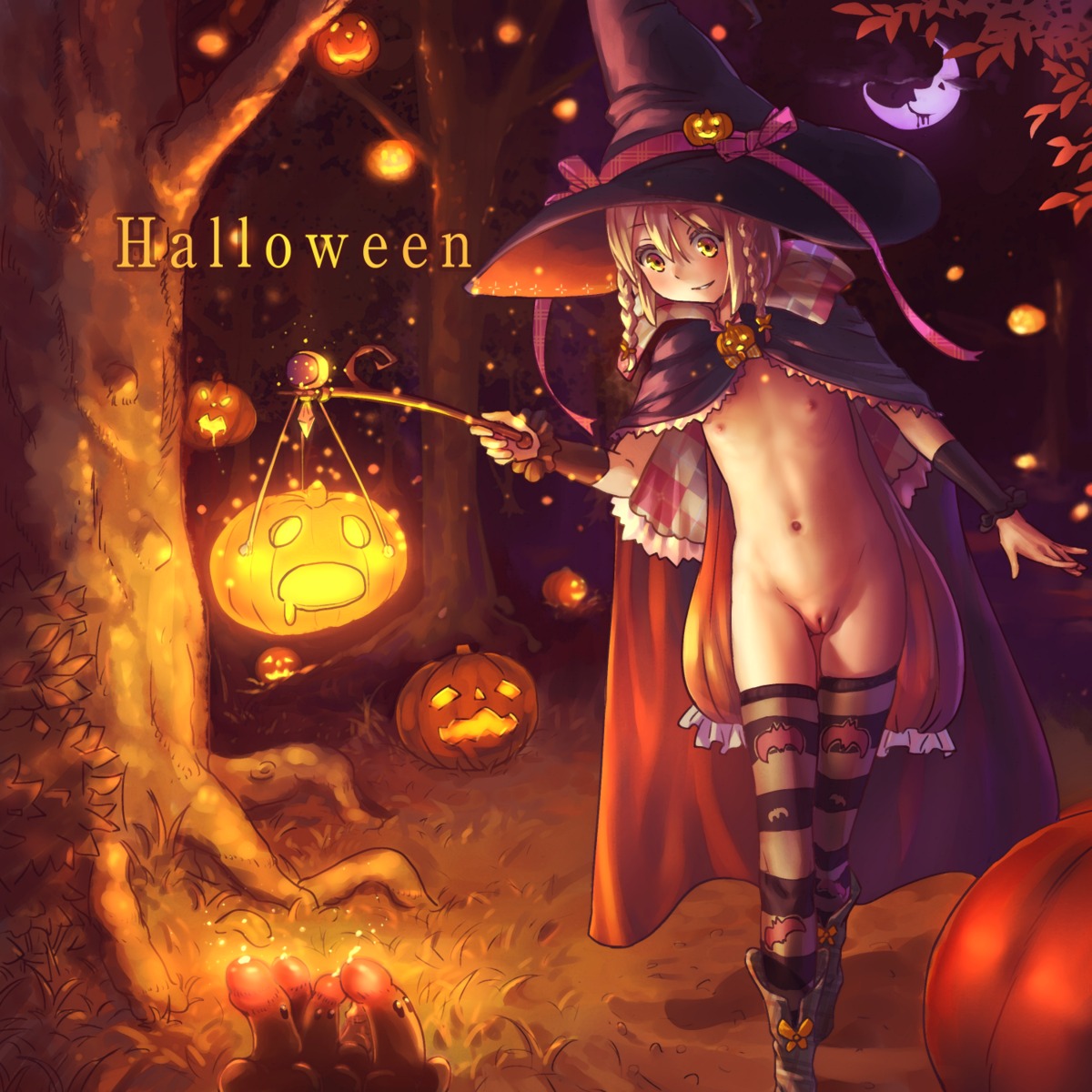 halloween loli naked_cape nipples pussy thighhighs uncensored witch yamada_(gotyui)
