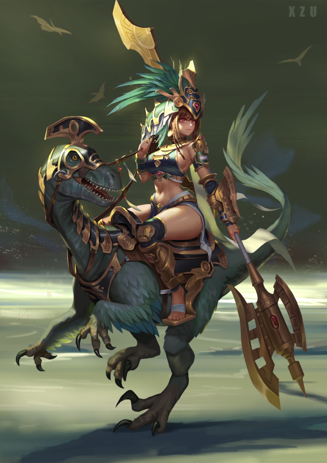 armor bikini_armor thighhighs weapon xzu