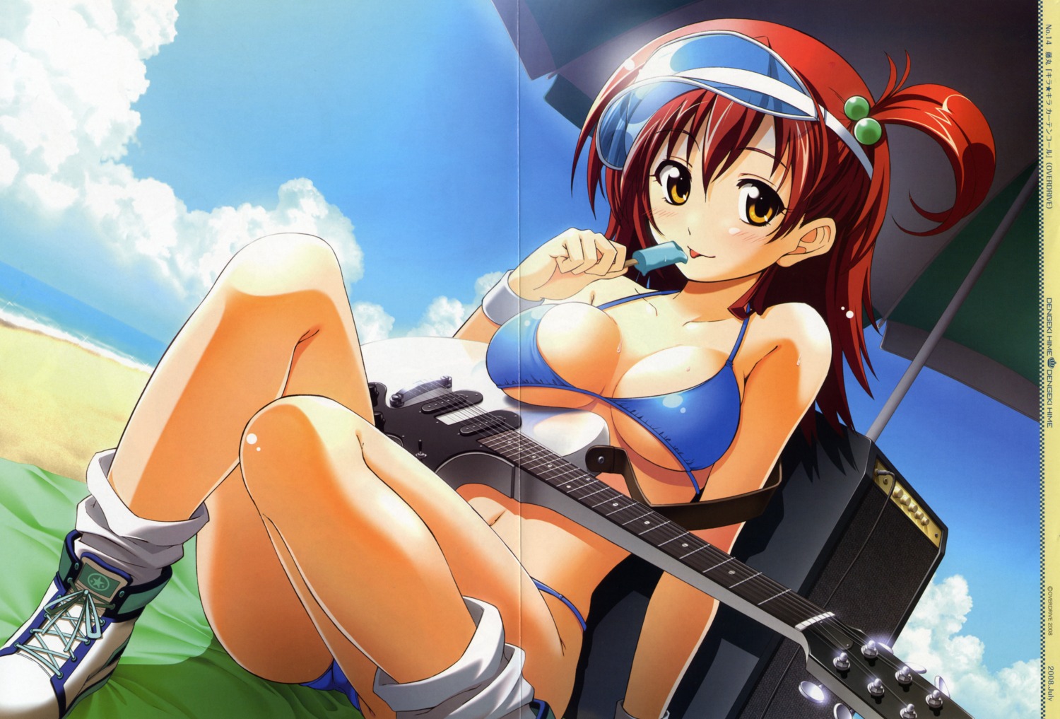 bikini cleavage crease fixme fujimaru guitar kira_kira overdrive_(company) swimsuits yoshimoto_yui