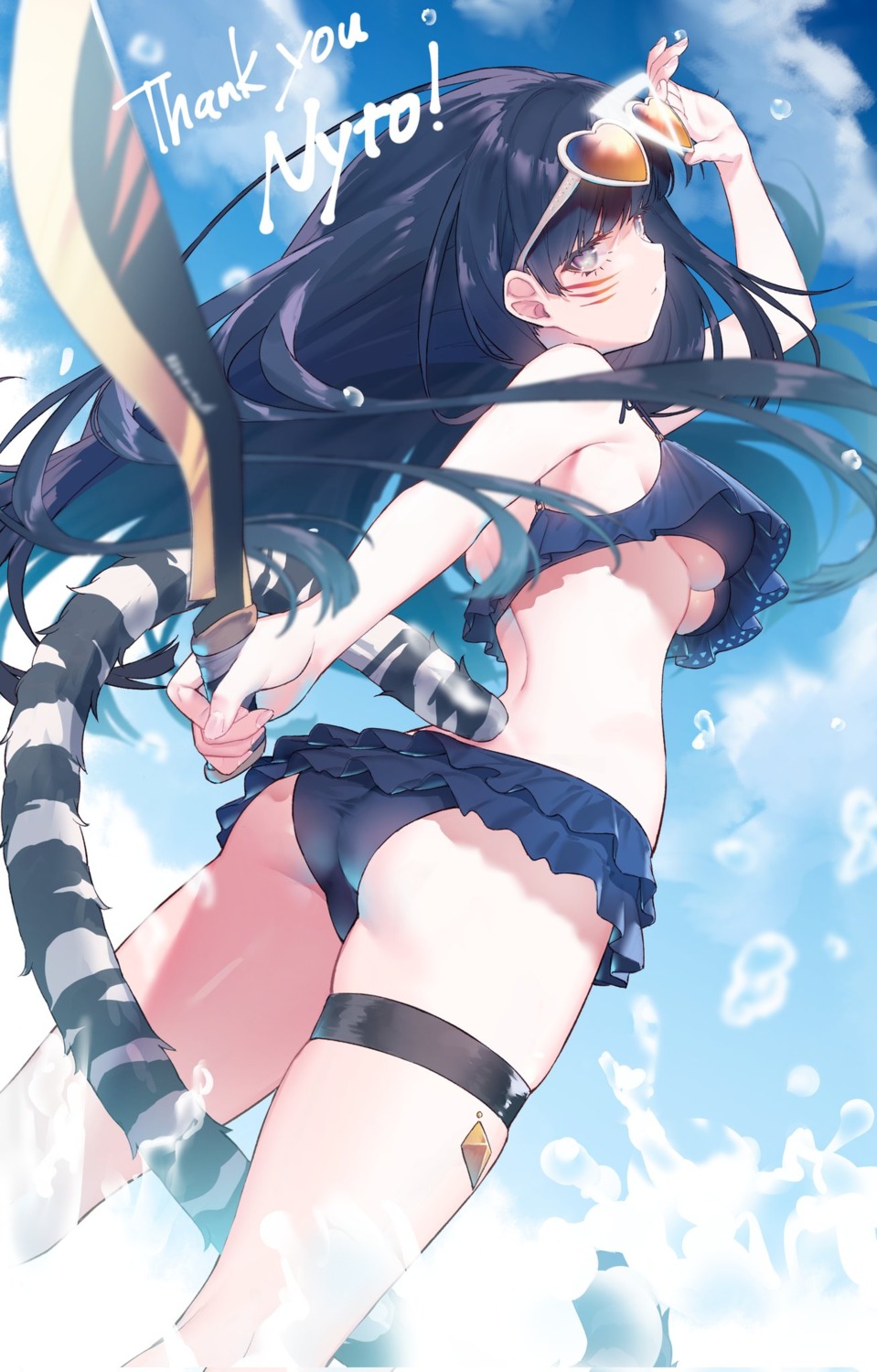 ass bikini garter megane nazunakku swimsuits sword tail