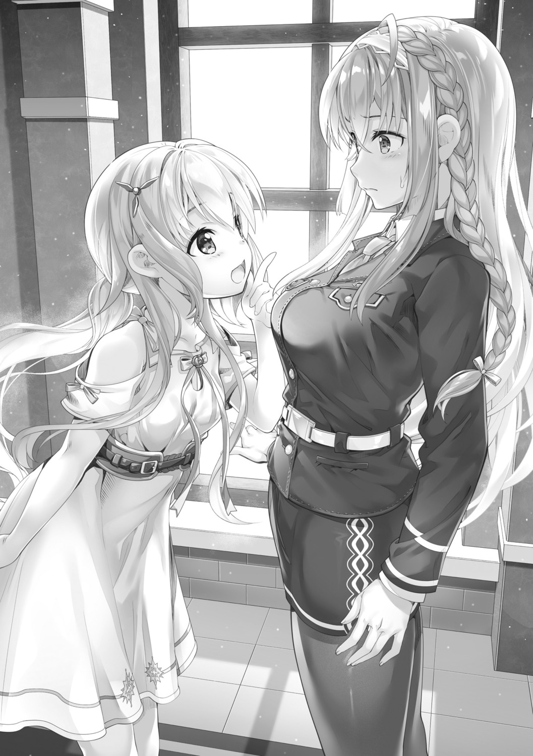 dress fujima_takuya monochrome pantyhose senyoku_no_sigrdrifa senyoku_no_sigrdrifa:_rusalka uniform