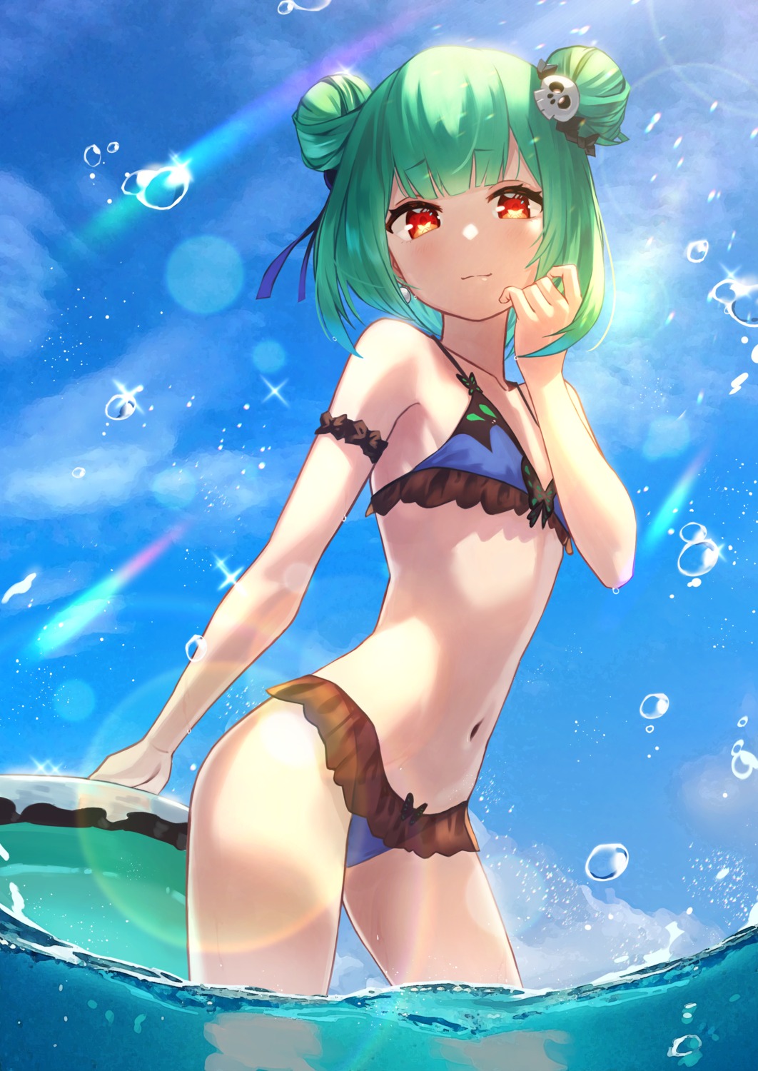 bikini hara_kenshi hololive swimsuits uruha_rushia wet