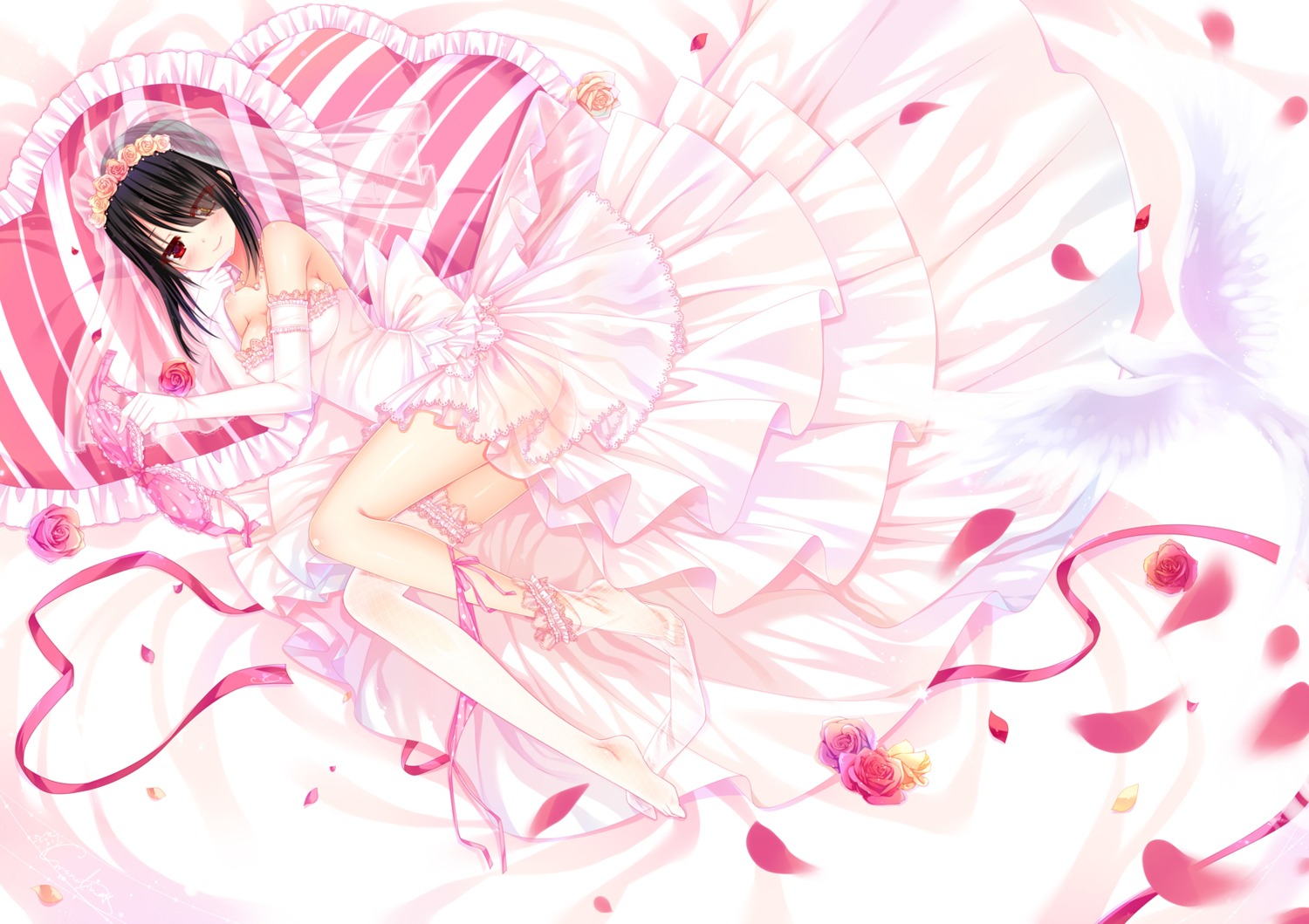 grandia bing date a live tokisaki kurumi dress heterochromia see through thighhighs wedding dress 290257 yande re tokisaki kurumi dress heterochromia