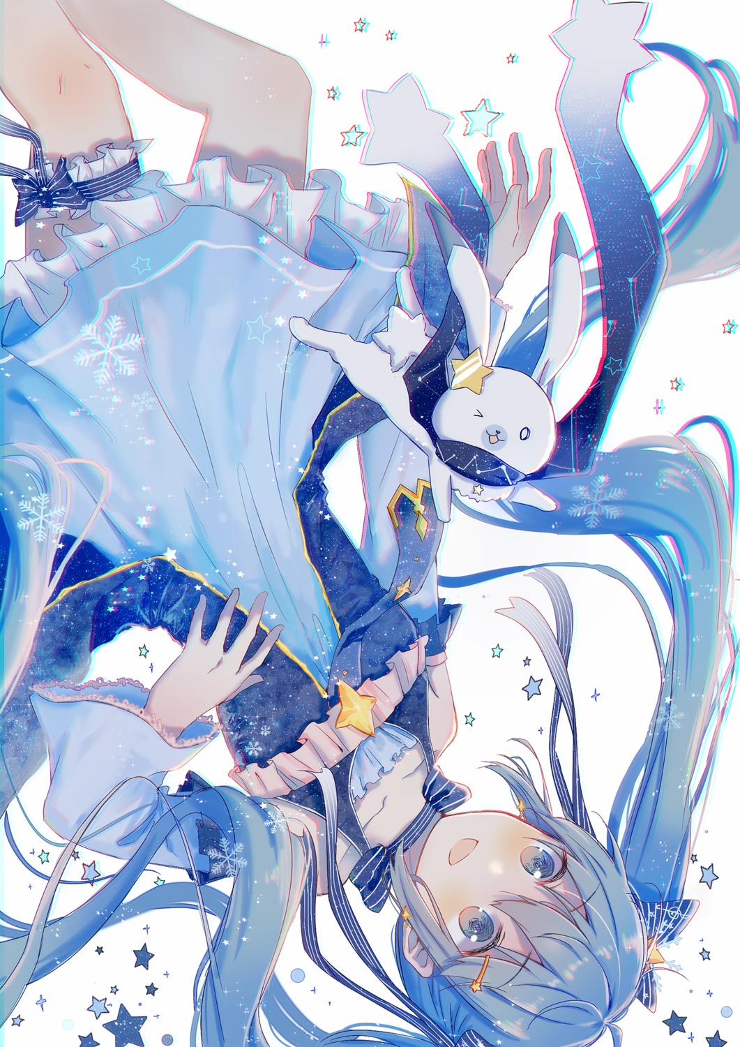 dress garter hatsune_miku mimengfeixue vocaloid yuki_miku