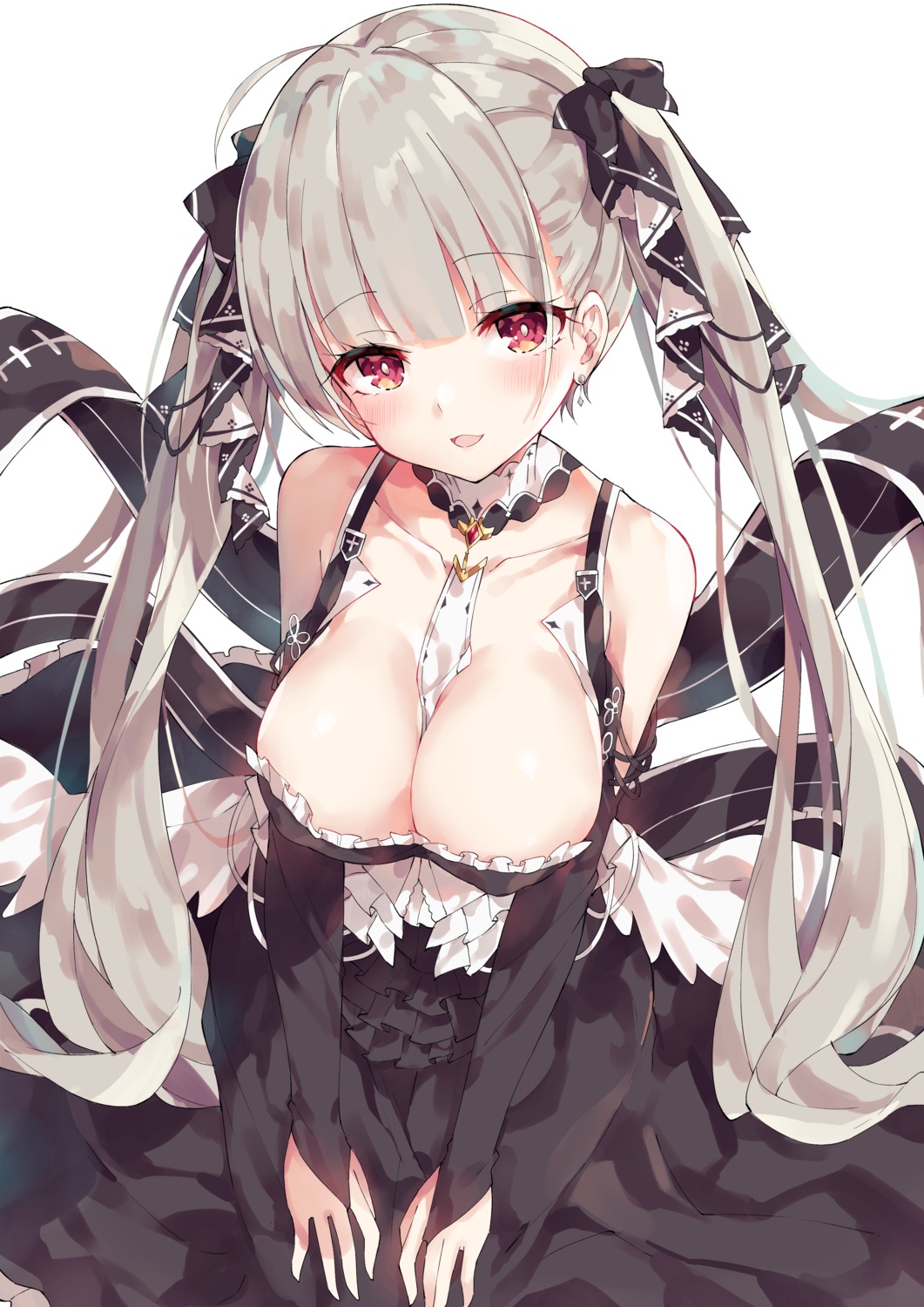 azur_lane cleavage formidable_(azur_lane) gothic_lolita lolita_fashion no_bra unacchi