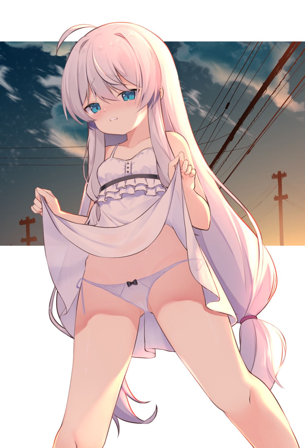 cameltoe dress loli pantsu see_through skirt_lift soul_worker stella_unibell string_panties summer_dress thong usagimiko