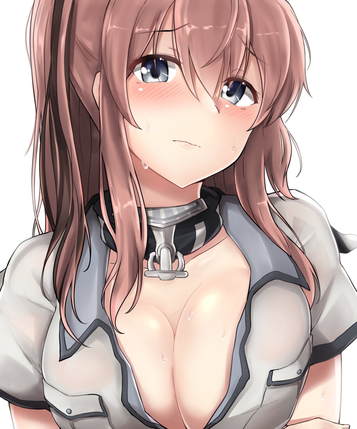 cleavage kantai_collection kiritto open_shirt saratoga_(kancolle)