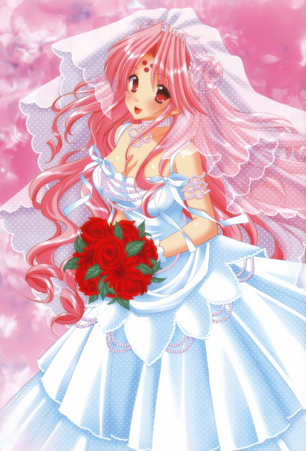 cleavage dress girls_bravo mario_kaneda miharu_sena_kanaka wedding_dress