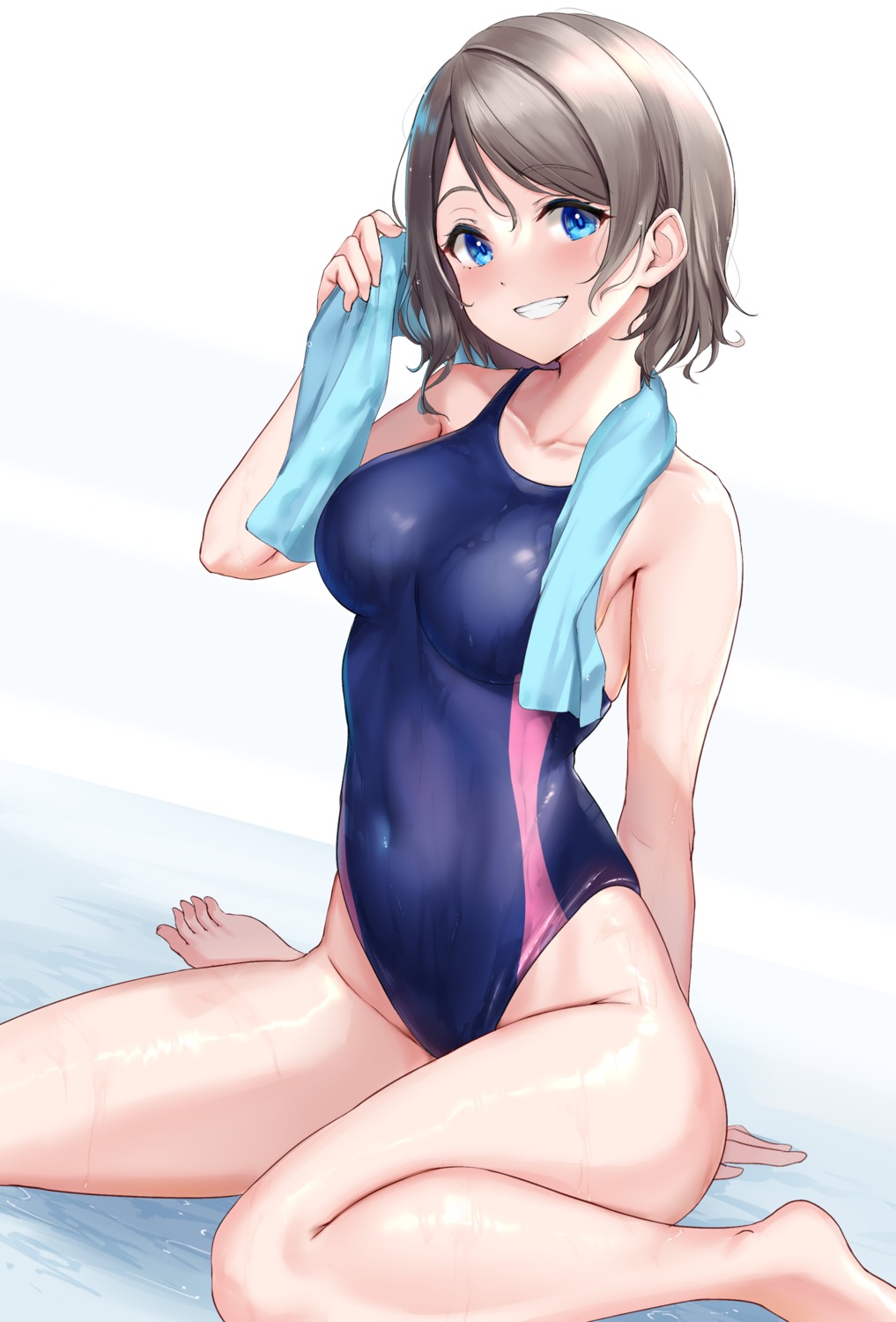 love_live!_sunshine!! rama_(yu-light8) swimsuits watanabe_you wet