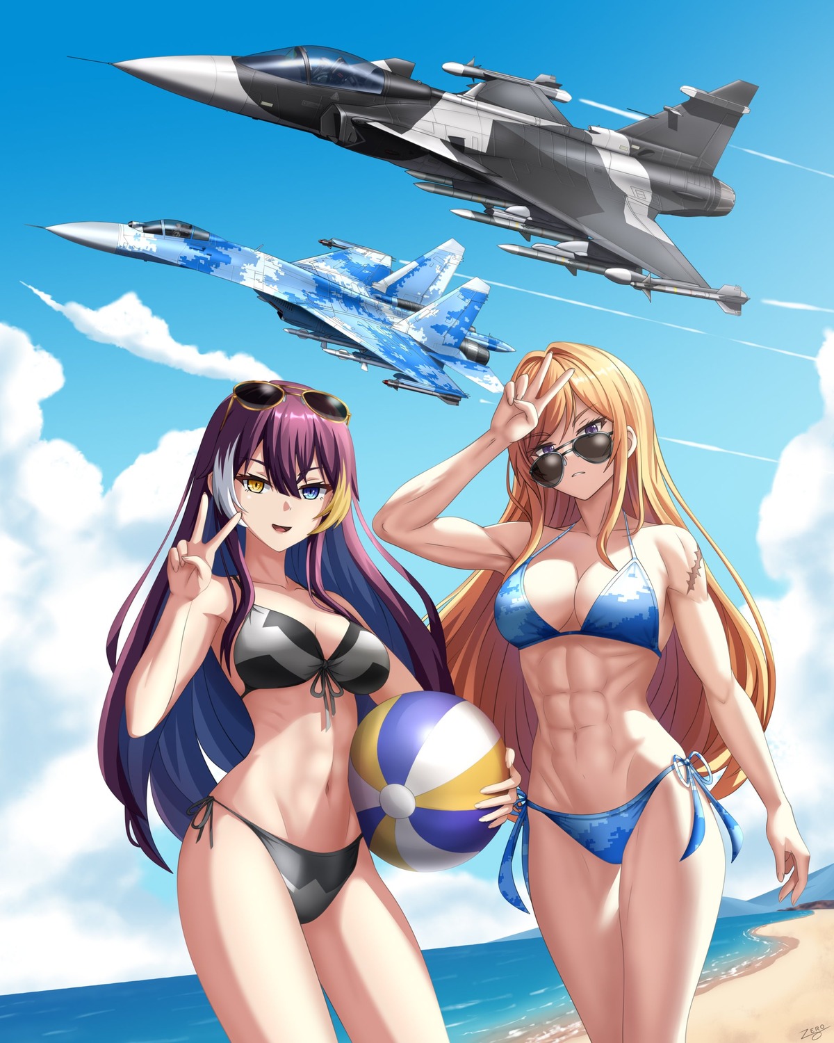 bikini heterochromia megane swimsuits zero_(73ro)