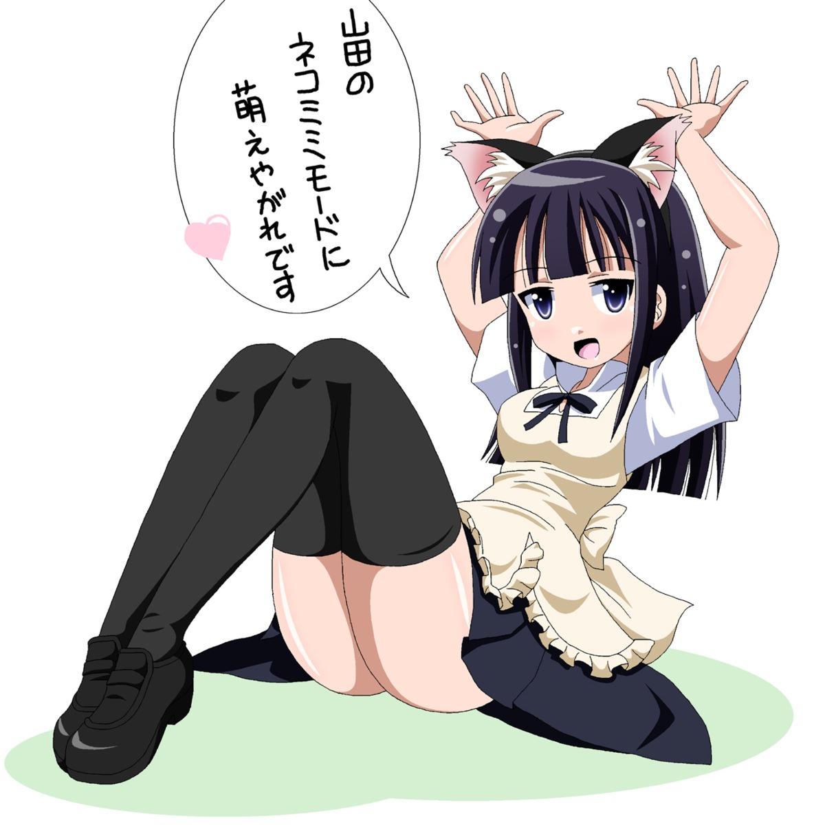 animal_ears imai_kazunari nekomimi thighhighs working!! yamada_aoi