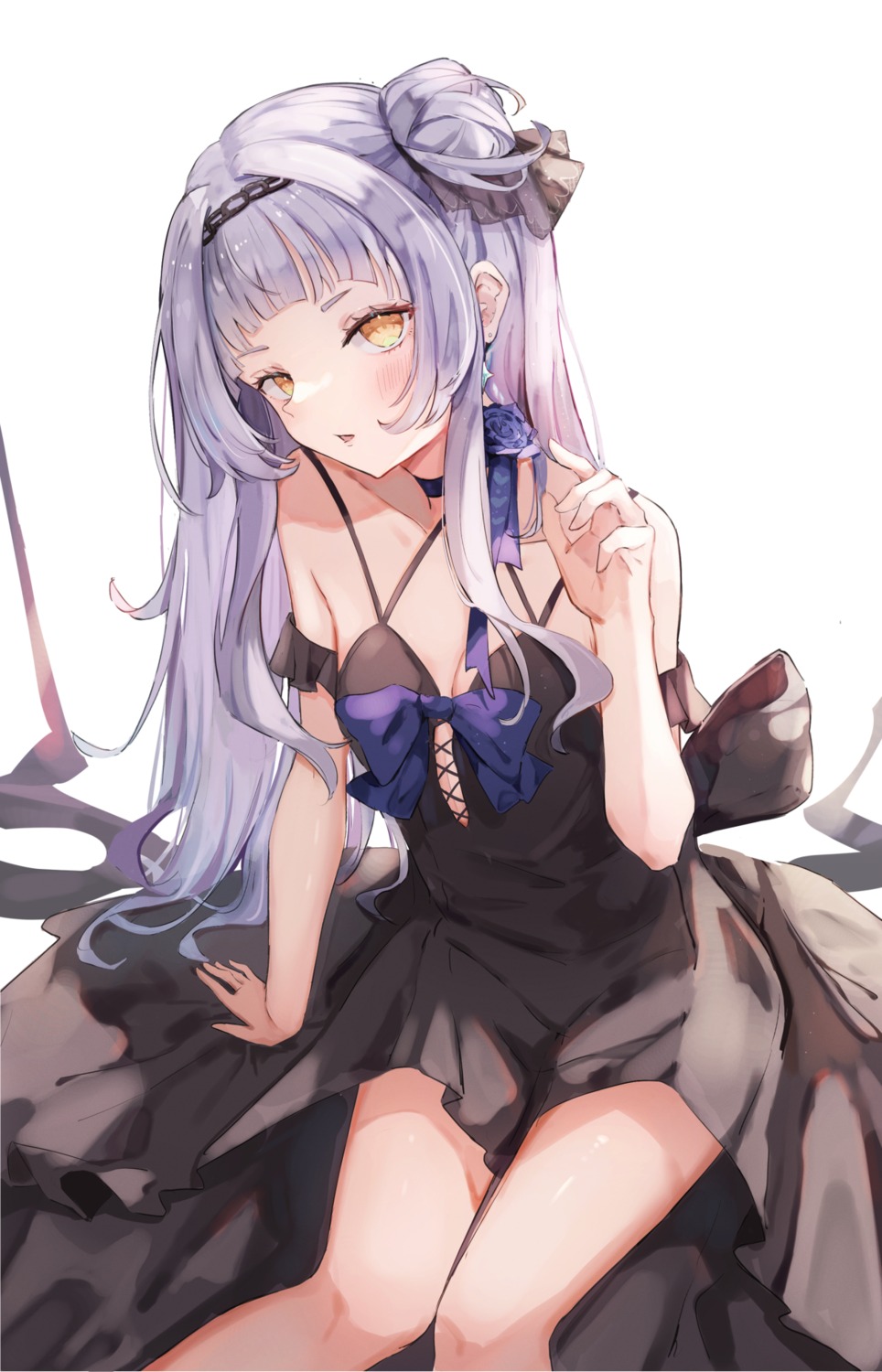 dress hololive miakiuehashi murasaki_shion no_bra