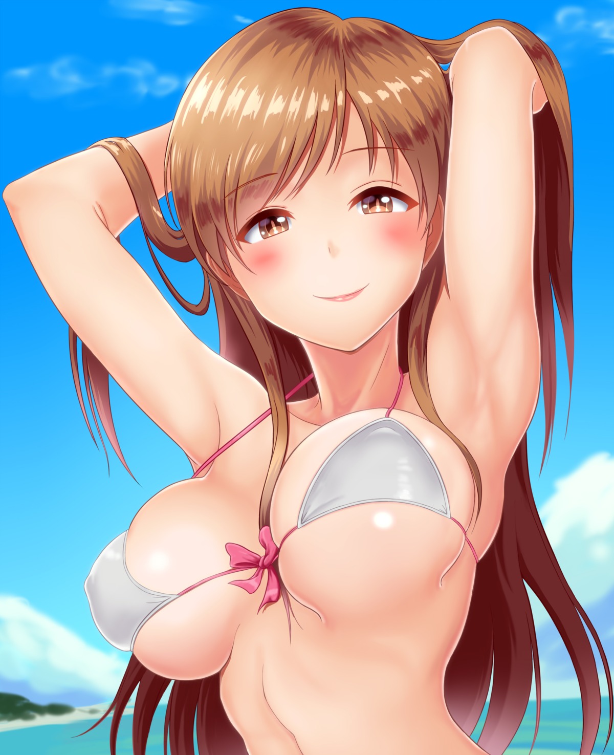 bikini_top erect_nipples nitta_minami takahiro-kun the_idolm@ster the_idolm@ster_cinderella_girls underboob