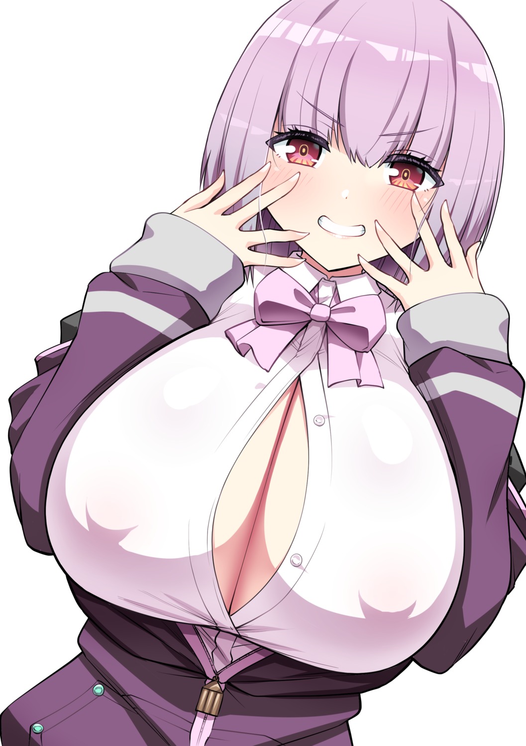 cleavage erect_nipples kanno_takanori no_bra open_shirt seifuku shinjou_akane ssss.gridman sweater