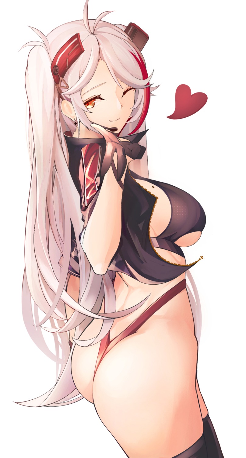 ass azur_lane pantsu prinz_eugen_(azur_lane) thighhighs thong yusha_(m-gata)