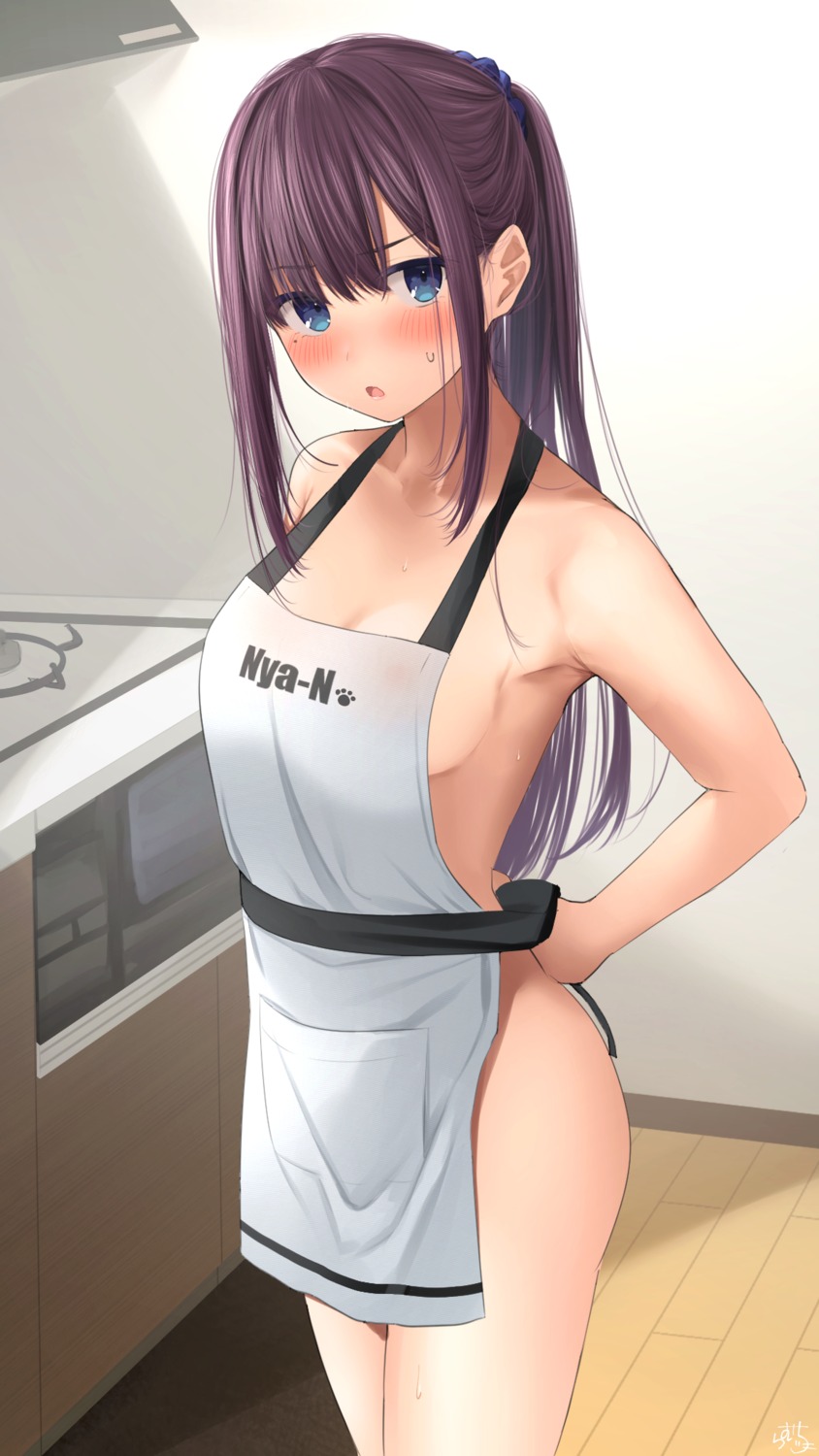 areola maid-chan_(ramchi) naked_apron ramchi see_through