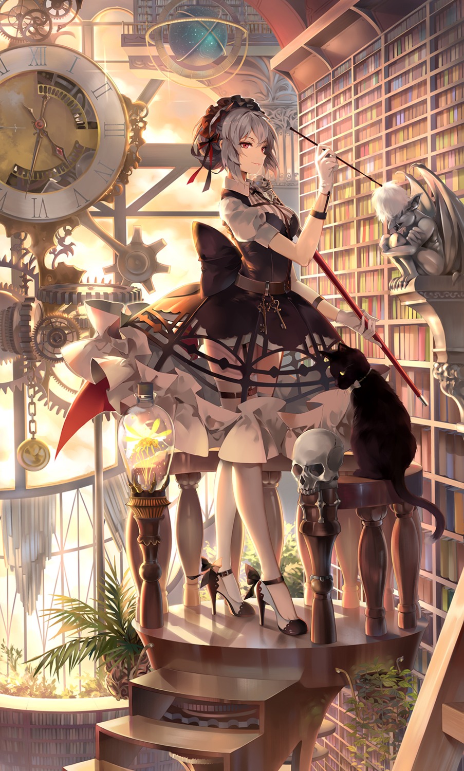 heels judith_(iron_saga) kidou_sentai_iron_saga maid neko_(yanshoujie) thighhighs