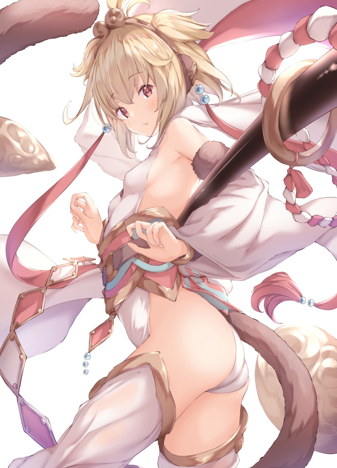 andira_(granblue_fantasy) animal_ears ass erect_nipples granblue_fantasy leotard no_bra tail ukiwakisen